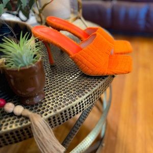 Terry clothed heeled mules